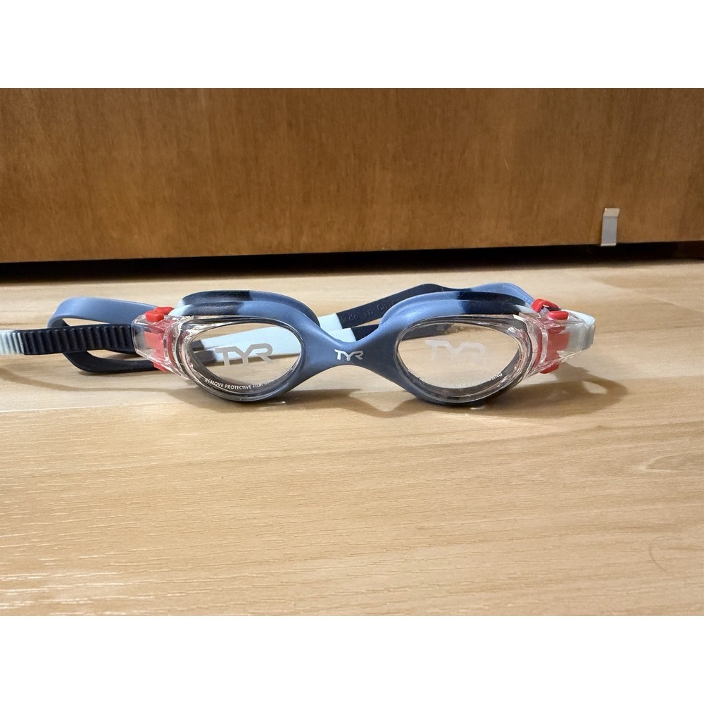 TYR Kid's Anti-Fog Swimple Tie Dye Youth Swimming Goggles, One Size, Red/Blue